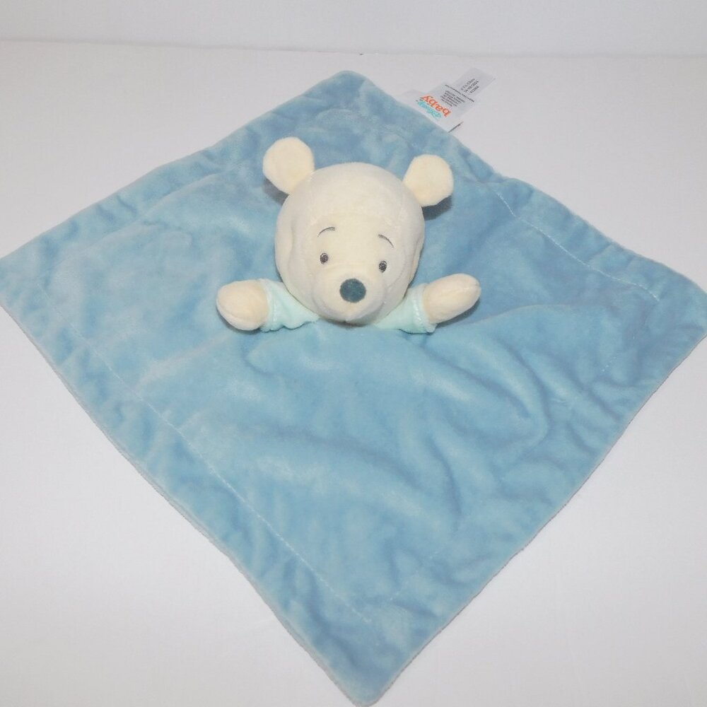 Disney Baby Winnie the Pooh Blue Green Plush Security blanket Baby lovey Nunu